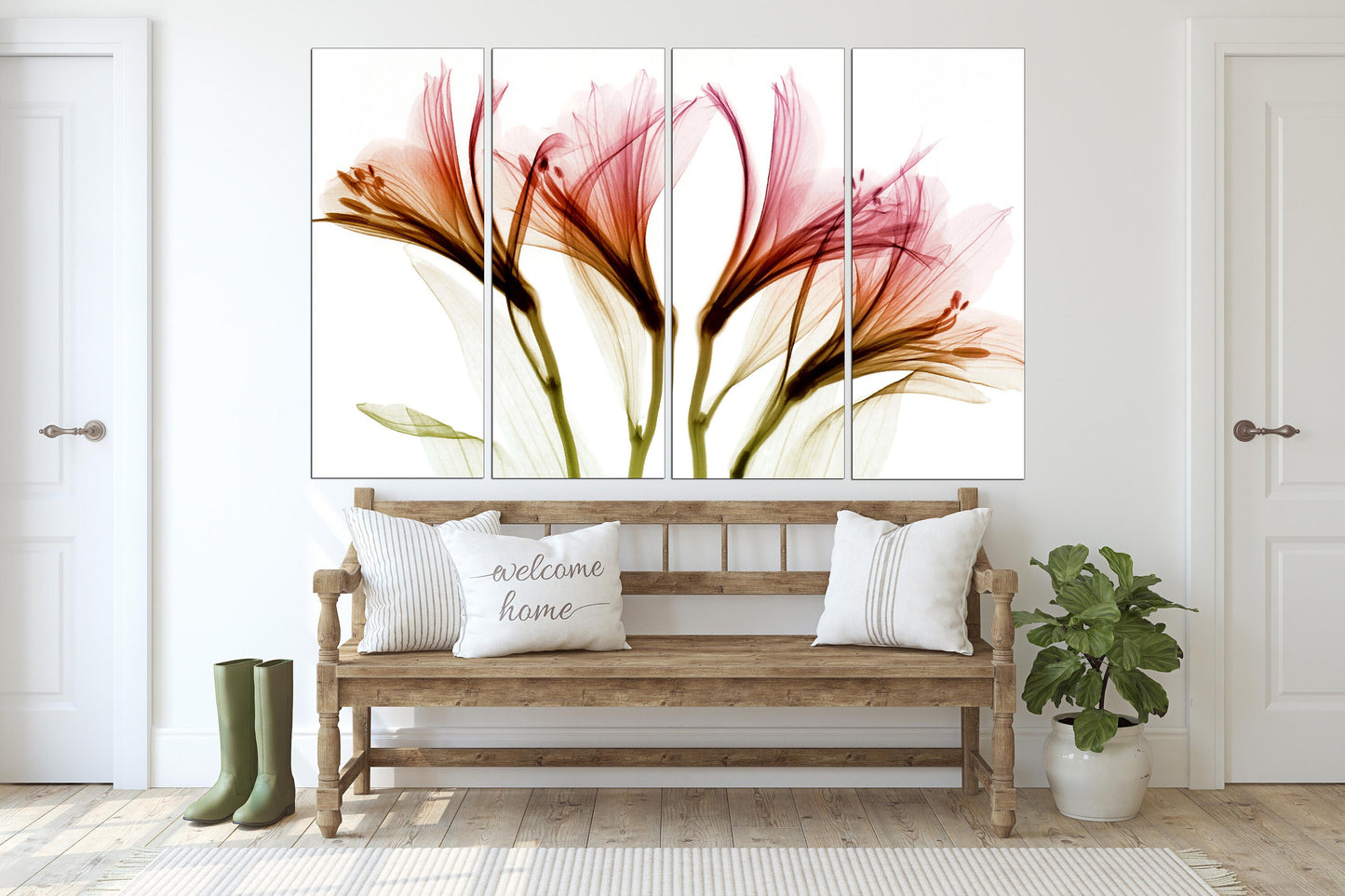 Flowers wall art paintings on canvas, home wall decor, canvas painting 3 piece wall art 4 panel wall art 5 panel canvas  flowers canvas