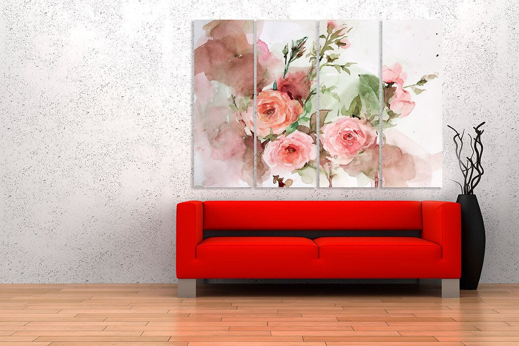 Wall art boho flowers, Botanical paintings, Flowers wall art paintings on canvas,  bouquet of flowers wall art, boho flowers print