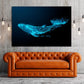 Blue whale wall art wall decor canvas painting bright wall art extra large wall art Marine wall art  fish wall art Nautical wall art