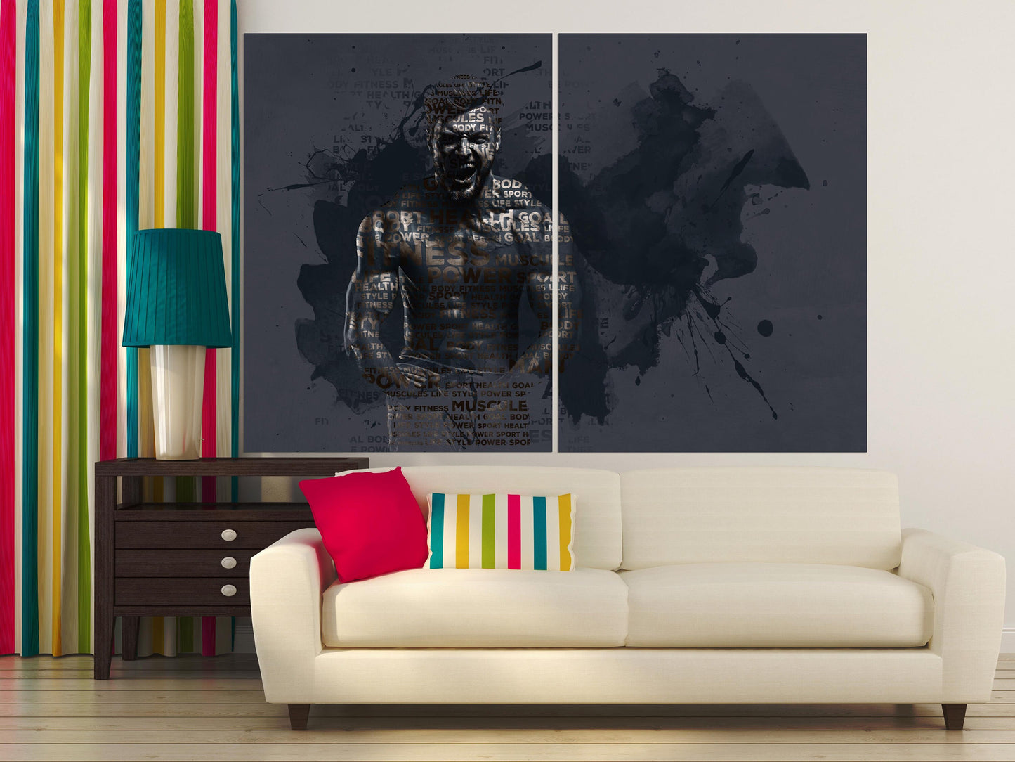 Athlete man wall art Fashion wall art Sportsman wall art Paintings on canvas Home wall decor Canvas painting Multi panel wall art