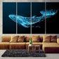 Blue whale wall art wall decor canvas painting bright wall art extra large wall art Marine wall art  fish wall art Nautical wall art