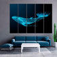 Blue whale wall art wall decor canvas painting bright wall art extra large wall art Marine wall art  fish wall art Nautical wall art