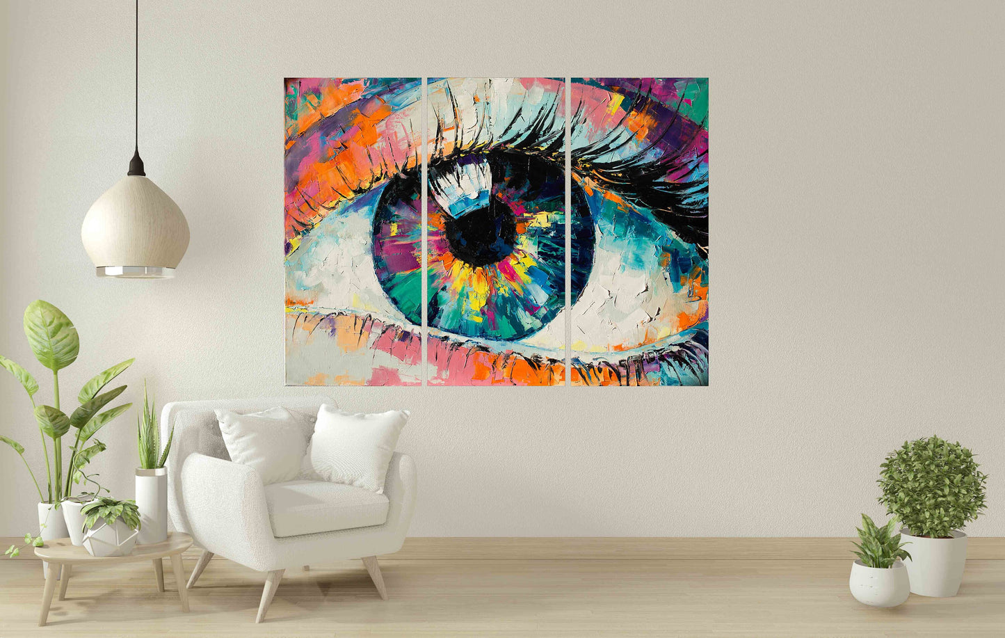 Eye print framed optometry wall art Eye Oil Painting print Optometry Decor Modern print on canvas Colorful wall art Optical Print