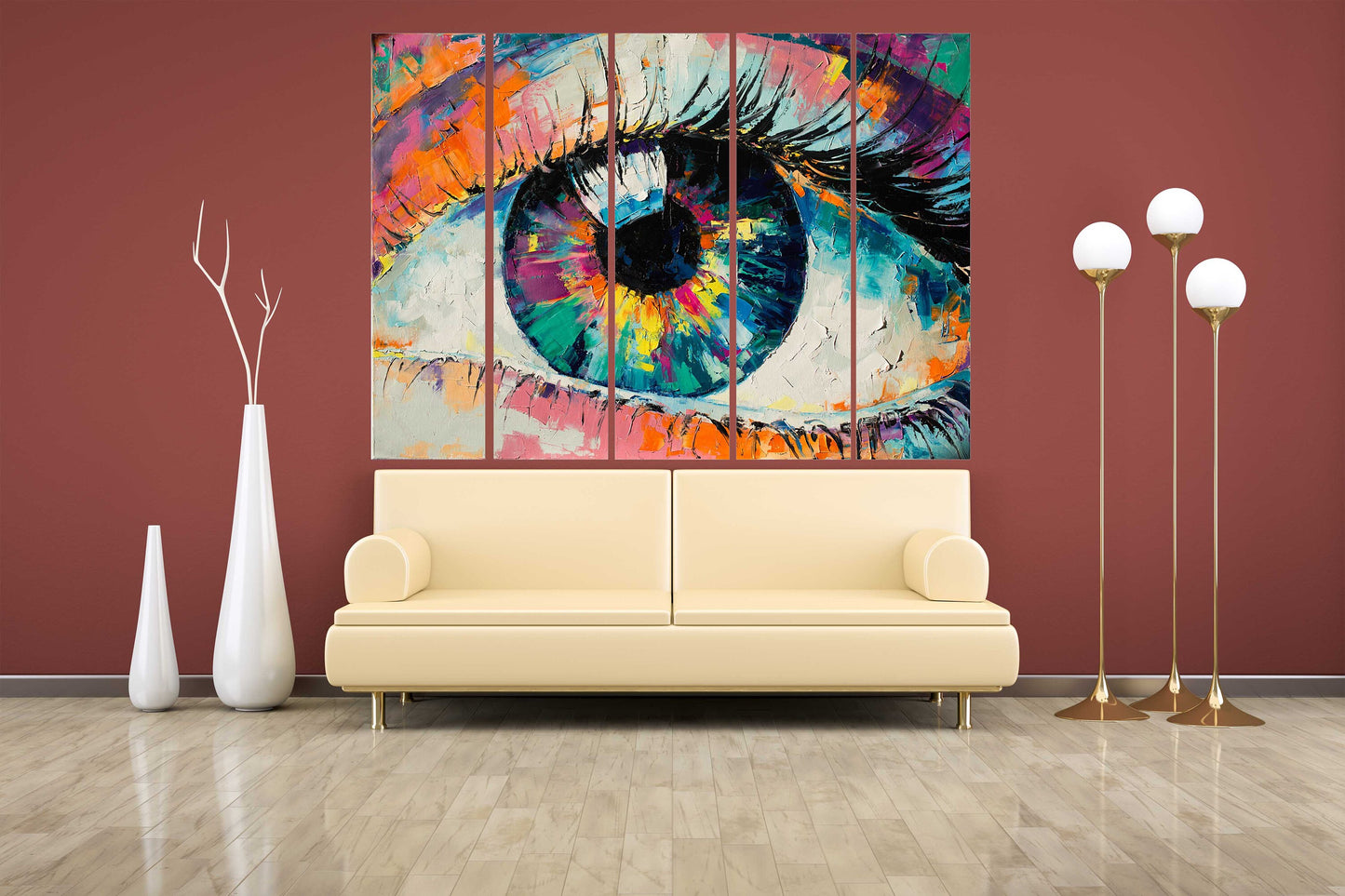 Eye print framed optometry wall art Eye Oil Painting print Optometry Decor Modern print on canvas Colorful wall art Optical Print