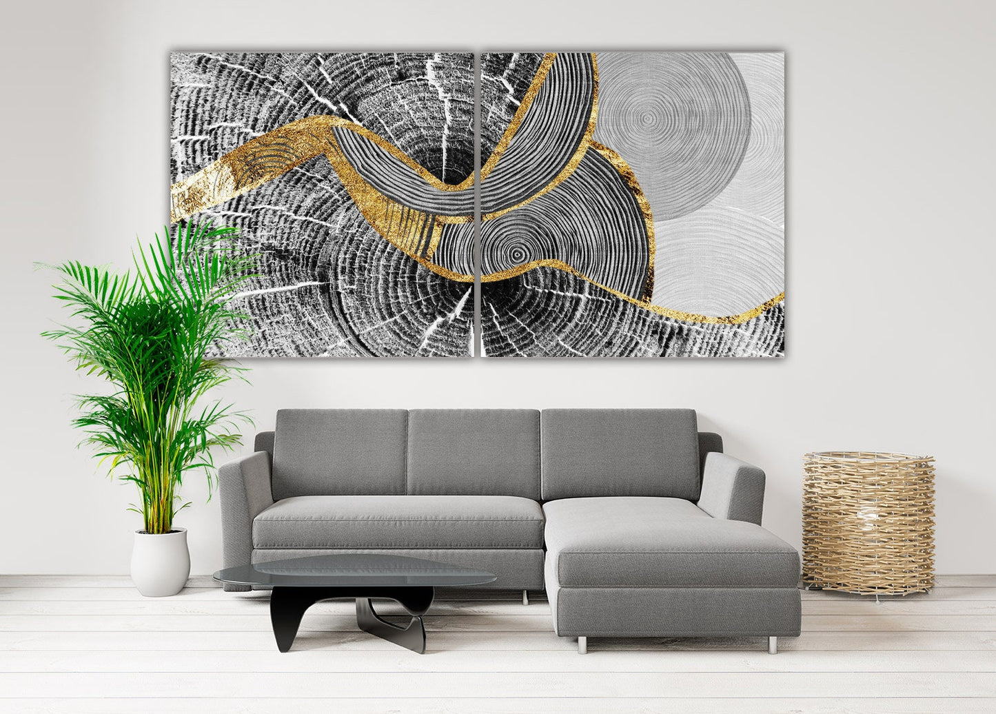 Black and gold abstract wall art Abstract painting Abstract print Abstract canvas Multi panel wall art Housewarming gift