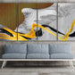 Grey Gold art Abstract art print Modern abstract art Multi panel canvas Abstract wall art Abstract painting Extra large wall art