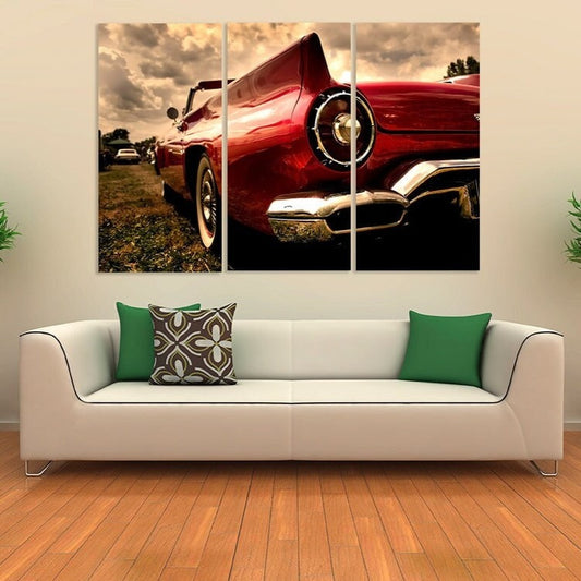 Car wall art retro farmhouse kitchen wall decor vintage room decor very large canvas paintings bedroom housewarming gift framed canvas