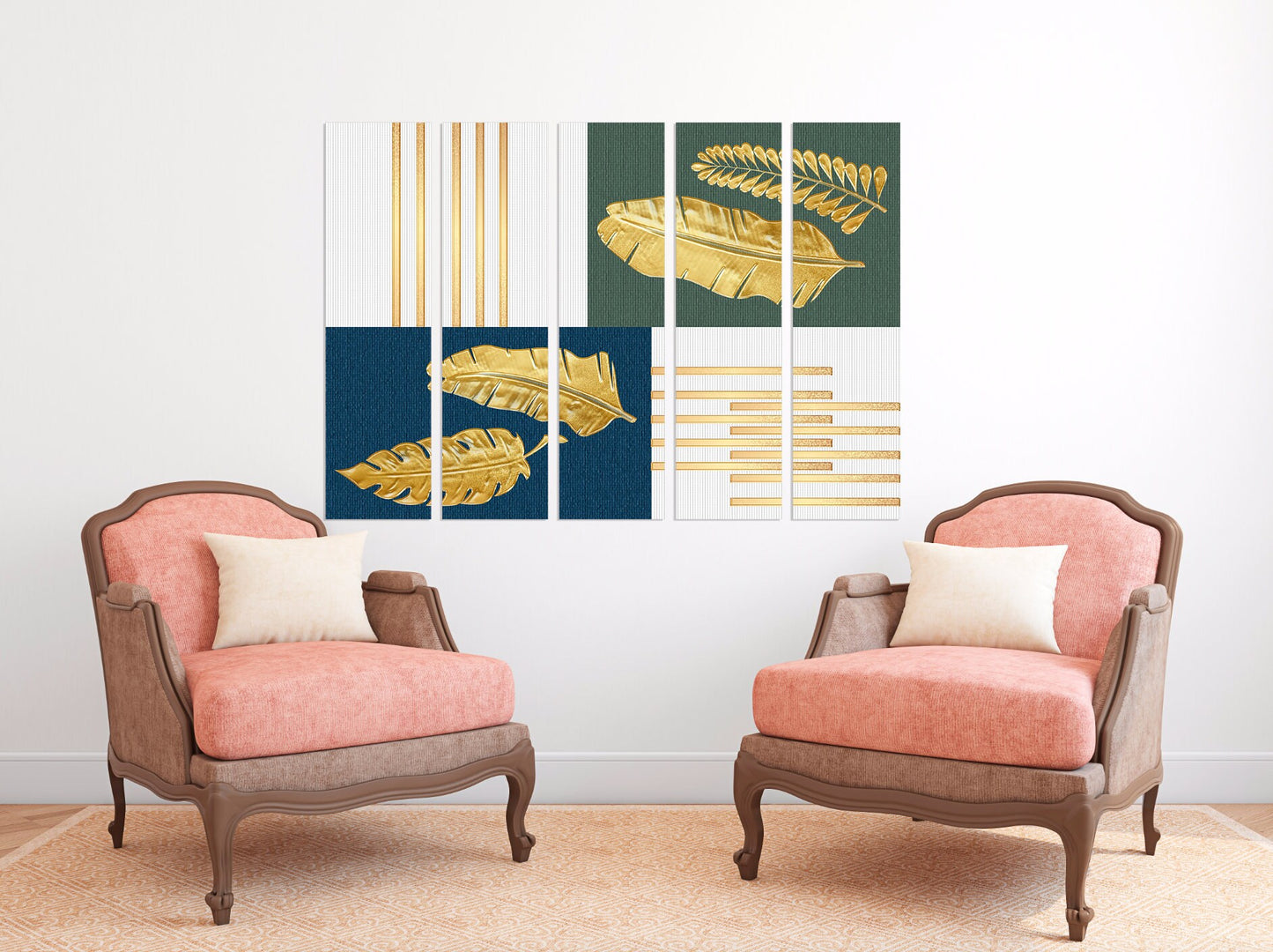 Herb prints wall art Dried palm leaves Abstract wall art Home wall decor Modern abstract art 3 piece wall art Feathers of style