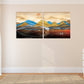 Framed wall art mountains Canvas painting Home wall decor Rocks and mountains 3 piece frame canvas Golden sun Mountains posters