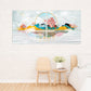 Sakura blossoms Japanese wall art Canvas painting Home wall decor 3 piece frame canvas Rocks and mountains Asian wall art
