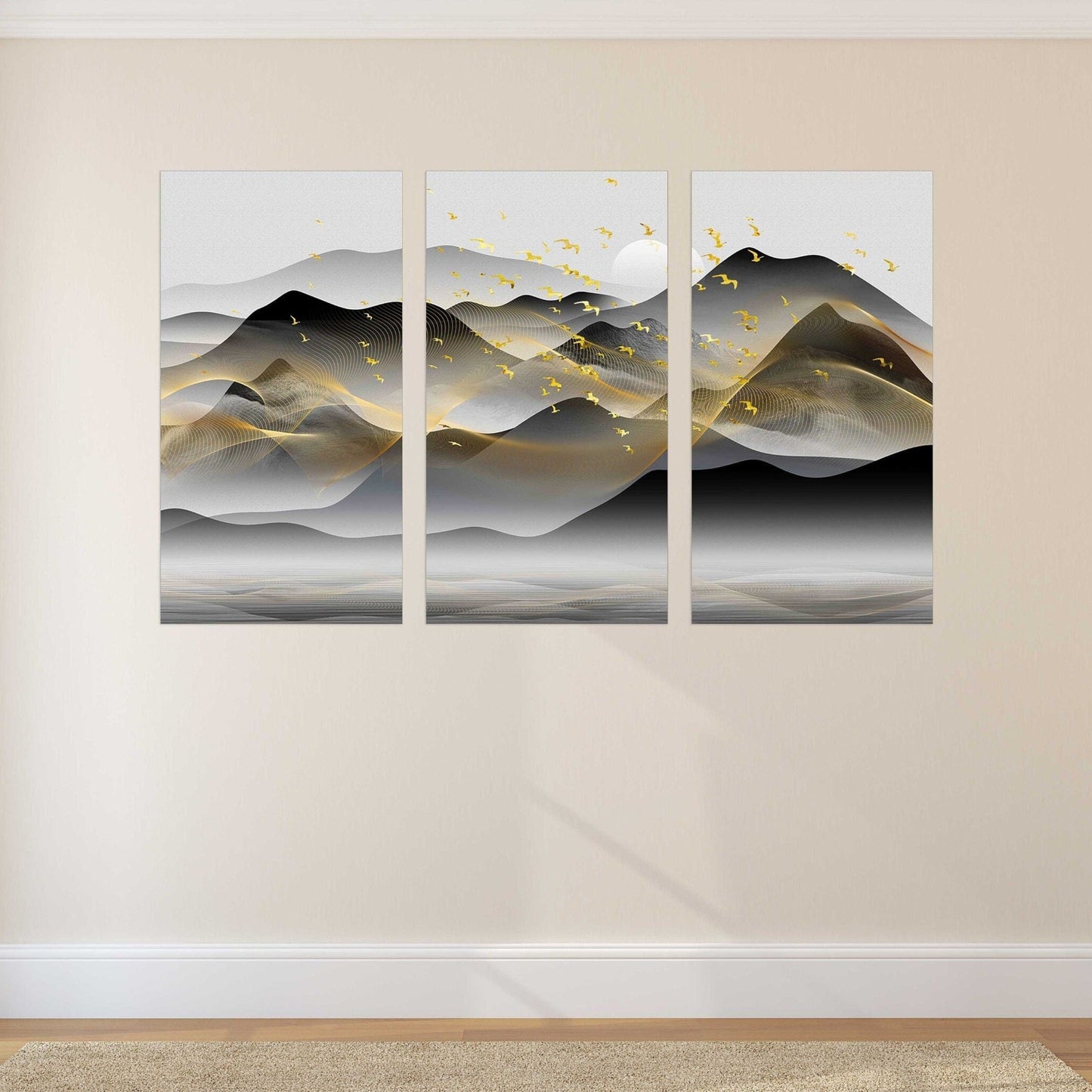 Framed wall art mountains Smoky mountains wall art Home wall decor Rocks and mountains Home wall decor 3 panel canvas