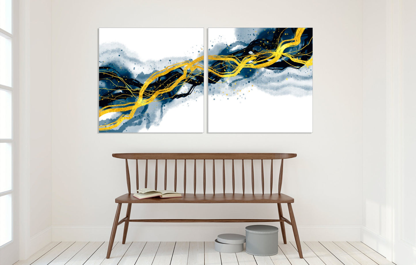 Canvas wall art Modern abstract wall art calm horizontal art Multi panel canvas room wall decor Abstract painting Extra large wall art