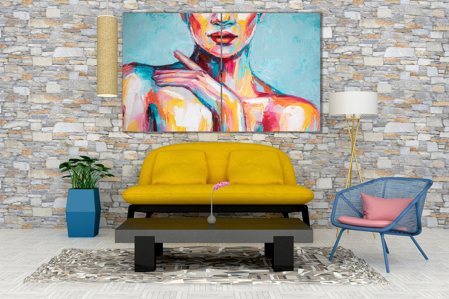 Naked woman painting print, woman oil painting, sexy woman wall art, beautiful woman art, canvas bathroom wall decor