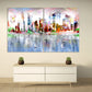 Bright city wall art oil painting canvas print Large wall decor living room modern