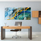 Abstract wall art, oversized wall art, blue and gold wall art, abstract painting extra large canvas wall art