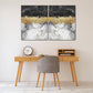 Black white and gold abstract oversized wall art, modern extra large canvas painting