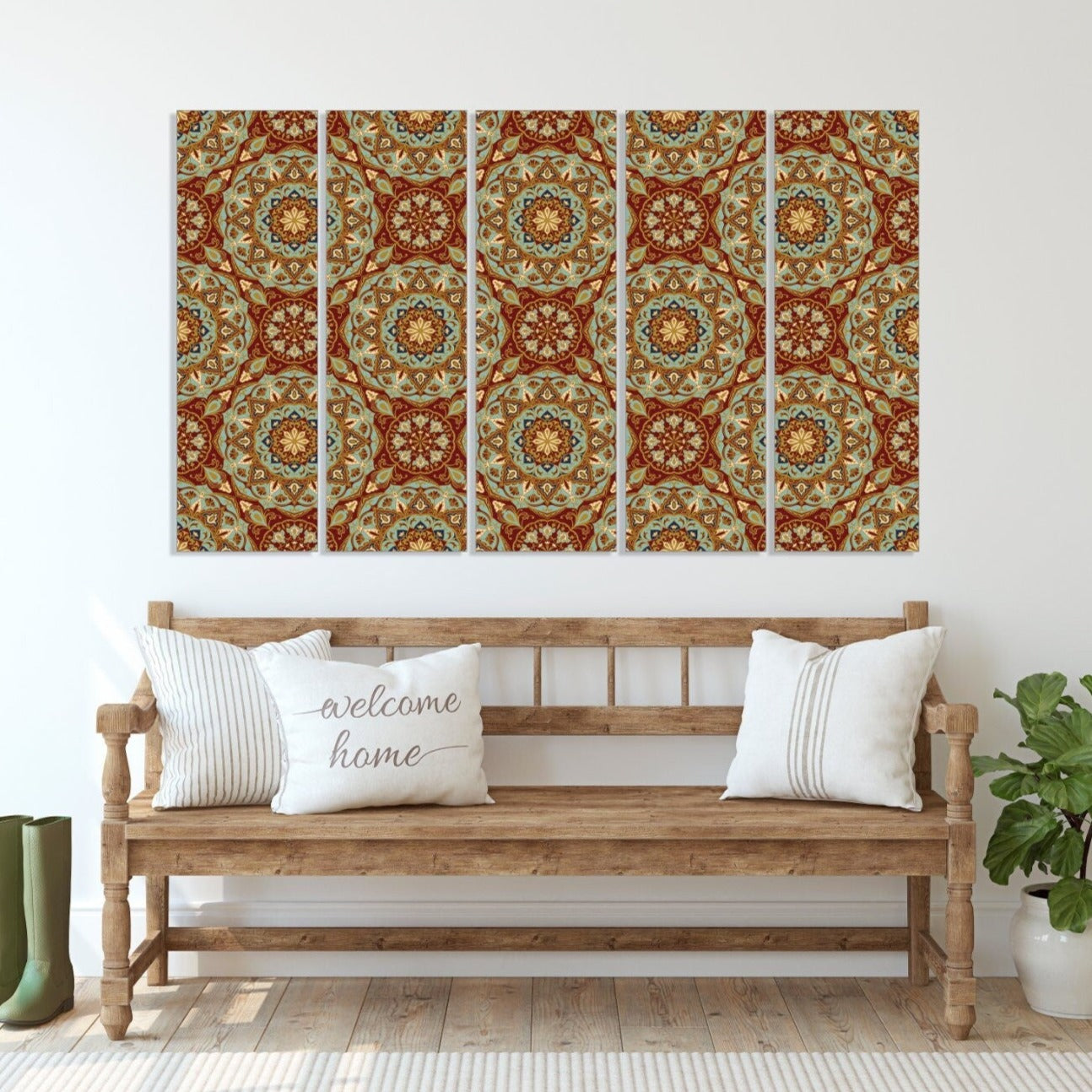 Mandala large canvas wall art print, buddha indian painting religious wall art