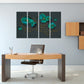 Asian japanese goldfish abstract horizontal extra large multi panel canvas wall art painting