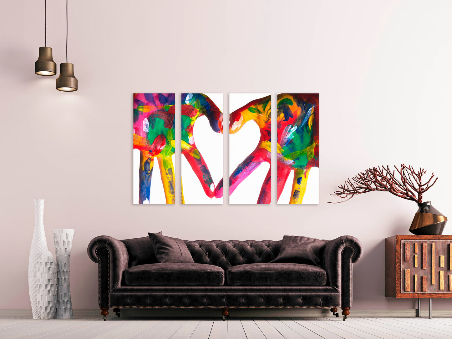 Heart wall art, love paintings, valentines day gift, love picture, heart wall decor, couple in love art