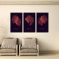 Monstera canvas , tropical wall decor, canvas painting , plant wall art, colorful red wall art, decorative gift, printable wall art set of 3