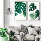 Three piece plant wall prints in floating frame, modern minimalist framed botanical artwork, original green printable set of 3 canvas arts