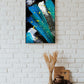 Abstract colorful framed wall art, large blue float frame canvas print, modern conceptual oil canvas artwork, simple abstract wall art