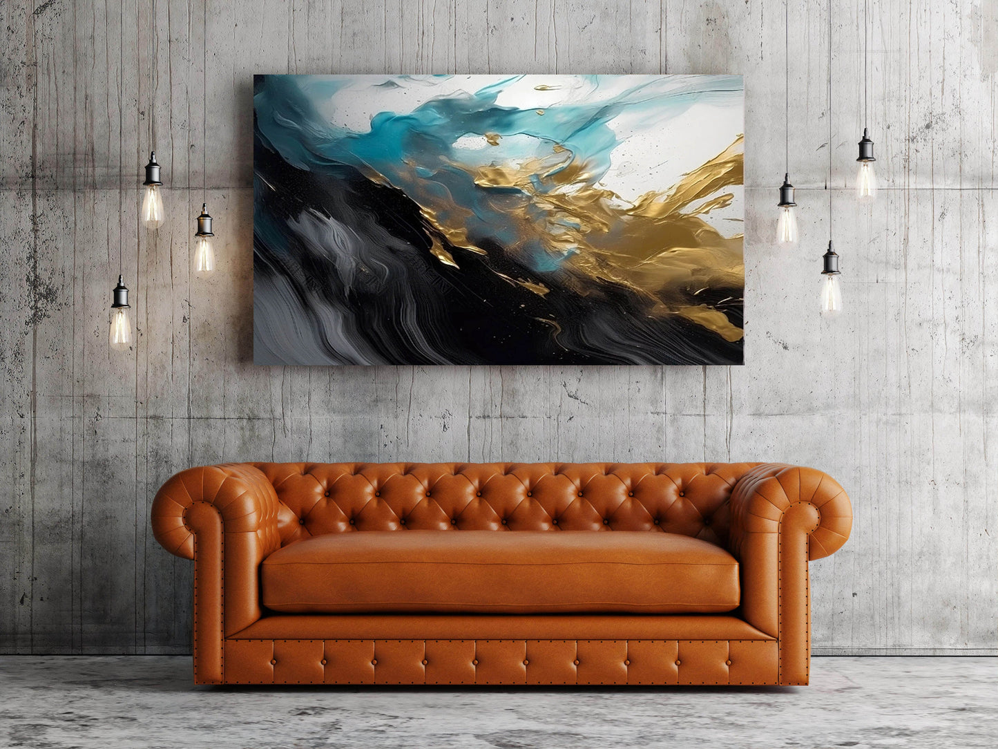 Abstract multi piece wall art, black gold canvas print, large printable artwork, three panel canvas print, conceptual bedroom wall art