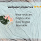 Japanese print Chinoiserie painted silk Sakura blossoms Botanical removable Flowers wall mural prints Peel & stick Art deco wallpaper