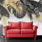 Tropical wallpaper peel and stick wall mural, monstera leaf wallpaper, leaf wallpaper modern vinyl wallpaper green marble wallpaper
