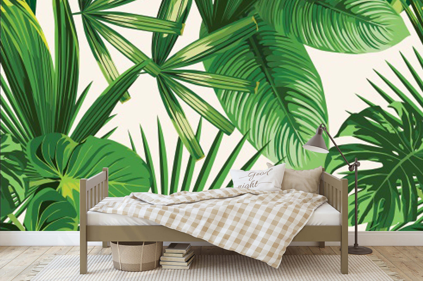 Banana leaves decor wallpaper Tropical wallpaper Leaf Removable wallpaper vinyl wallpaper modern wallpaper banana leaves print