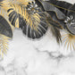 Tropical wallpaper peel and stick wall mural, monstera leaf wallpaper, leaf wallpaper modern vinyl wallpaper green marble wallpaper