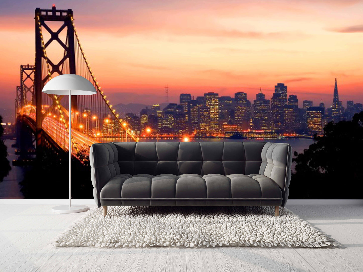 San francisco art City wall mural Vinyl wall murals mural peel and stick sunset wallpaper san francisco bridge san francisco canvas