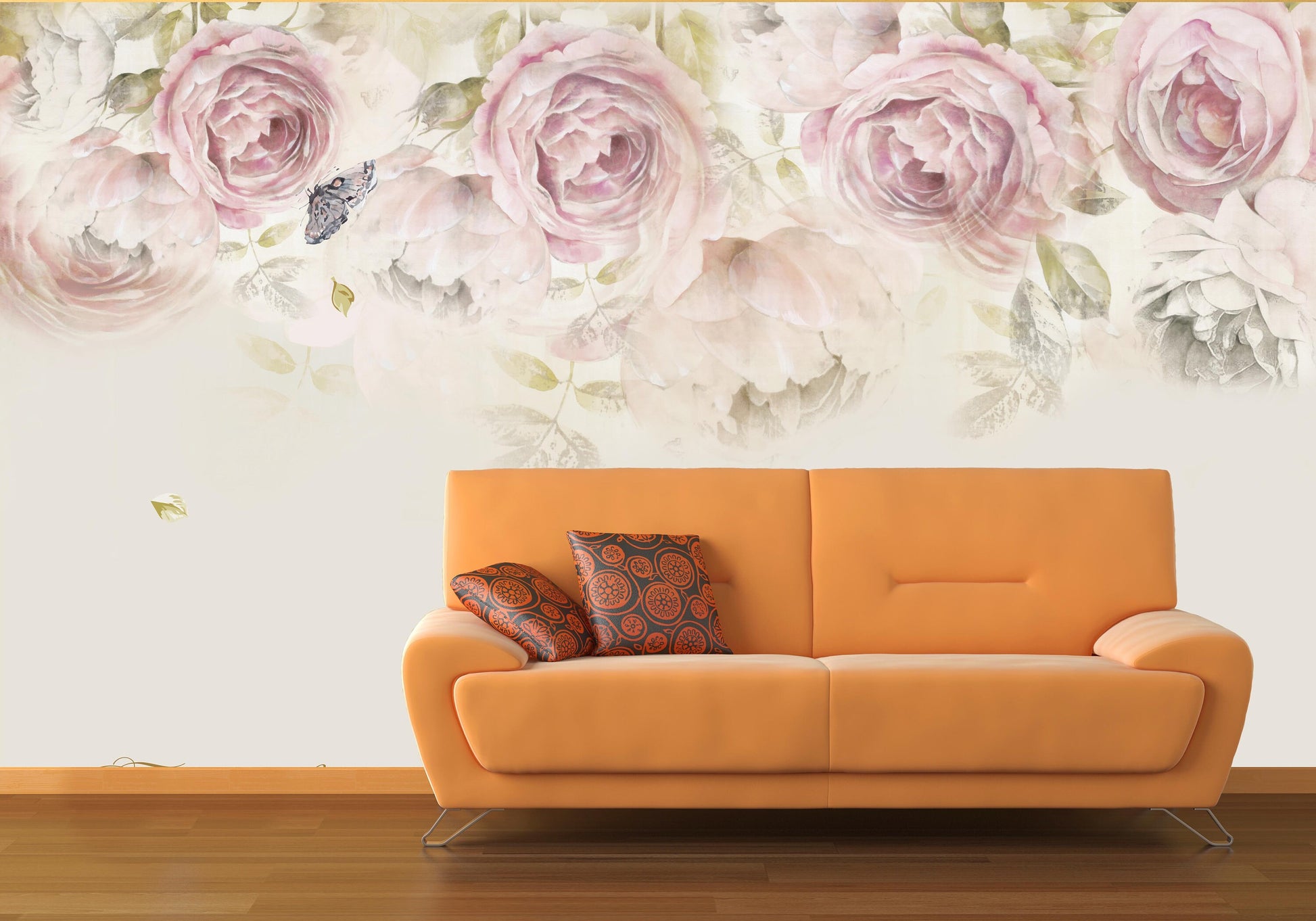 Flowers wall mural Floral Peel and stick Photo Textured adhesive wallpaper Botanical removable wallpaper wall covering