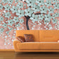 Sakura blossoms Japanese wall art Flowers wallpaper Peel&stick wallpaper Asian wall art Botanical removable wallpaper Chinoiserie wallpaper
