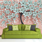 Sakura blossoms Japanese wall art Flowers wallpaper Peel&stick wallpaper Asian wall art Botanical removable wallpaper Chinoiserie wallpaper