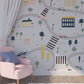 Boy nursery decor Removable wallpaper Textured wallpaper nursery wallpaper vinyl wallpaper modern wallpaper wall print art