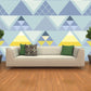Blue wallpaper peel and stick Blue removable wallpaper Geometric wallpaper Geometric wall decal Abstract wallpaper Blue and yellow wallpaper