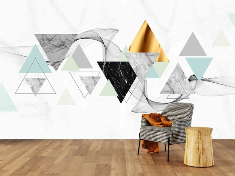 Geometric wallpaper Temporary wallpaper 3d wall mural Abstract wallpaper Peel and stick wallpaper Self adhesive mural removable wallpaper