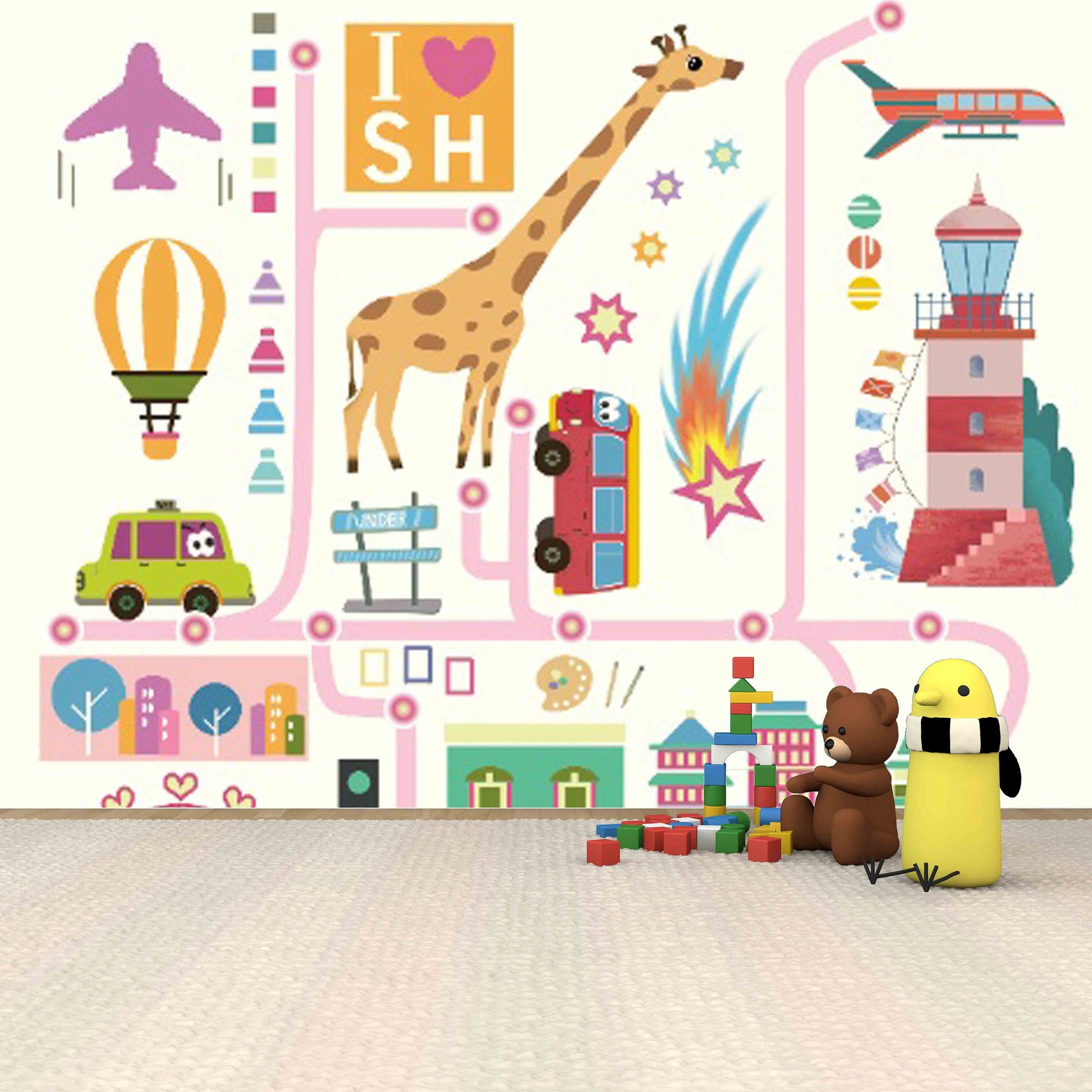 Nursery wallpaper Nursery girl wallpaper Boy nursery decor Removable wallpaper Textured wallpaper vinyl wallpaper modern wallpaper