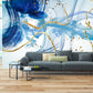Abstract expressionist painting Light blue peel and stick wallpaper Geometric patterns wallpaper Art deco wallpaper Home wall art