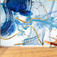 Abstract expressionist painting Light blue peel and stick wallpaper Geometric patterns wallpaper Art deco wallpaper Home wall art