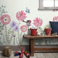 Peel and stick Wallpaper with birds and flowers Flower wall backdrop Peony wallpaper Botanical removable Home wall decor Murals for girls