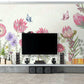 Peel and stick Wallpaper with birds and flowers Flower wall backdrop Peony wallpaper Botanical removable Home wall decor Murals for girls