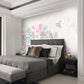 Peel and stick Home wall decor Sakura blossoms Botanical removable Japanese wall art Wallpaper with birds and flowers