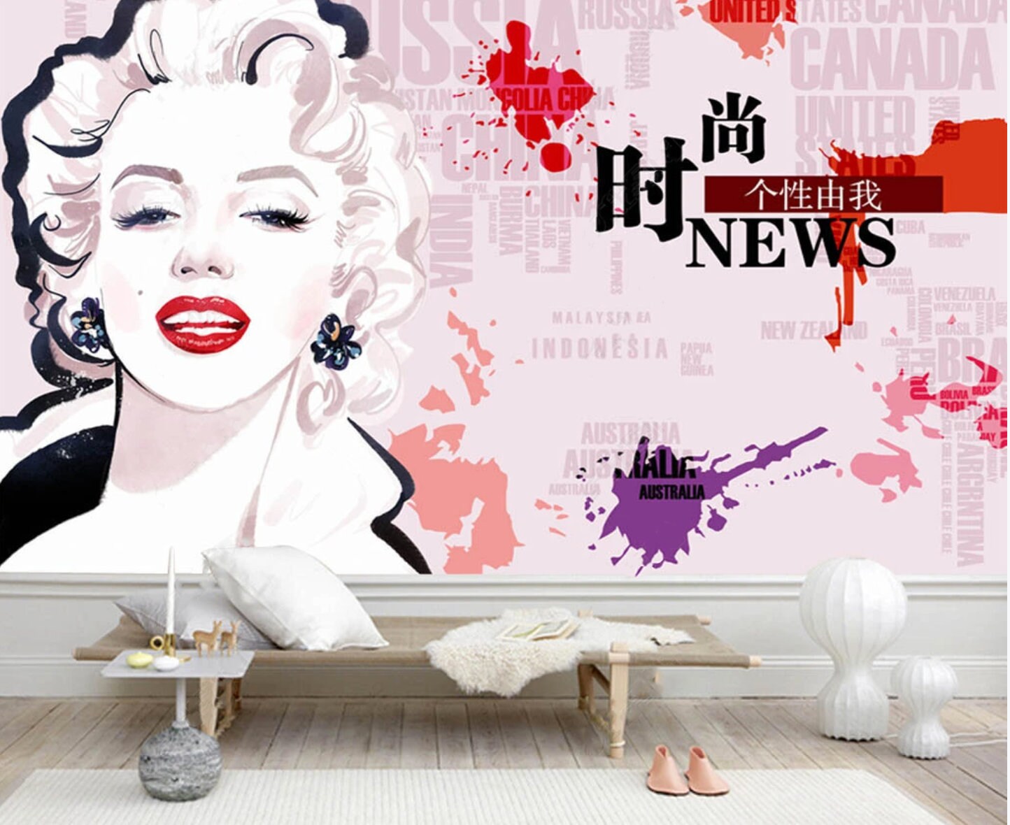 Marilyn Monroe wallpaper Peel and stick wall mural vintage Home wall decor Self adhesive mural Photo wallpapers bedroom wall decor