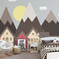Nursery mountain wallpaper Peel and stick mural Removable wallpaper Textured vinyl wallpaper wall decoration kids room wallpaper