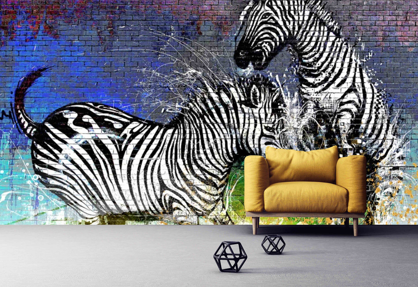 Zebra wallpaper Peel and stick adhesive temporary wall mural 3d wallpaper painting on canvas wall decoration Bedroom Living Room