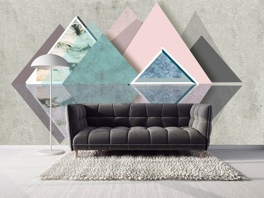 Geometric wallpaper Temporary wallpaper 3d wall mural Abstract wallpaper Peel and stick wallpaper Self adhesive mural removable wallpaper