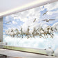 Horse decor for girls room Wild horse print, clouds wallpaper peel and stick wall mural Photo wallpaper, giant vinyl wallpaper