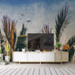 Tropical wallpaper bedroom , palm leaf exotic wallpaper, botanical pattern wallpaper, peel and stick wall mural